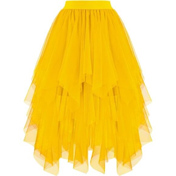 Women's Tulle Skirts High Low Gold - Picture 1 of 4